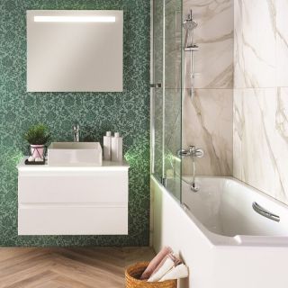 Тумба под раковину Jacob Delafon Madeleine EB2084-J51 100 см со столешницей и светодиодной подсветкой белый матовый